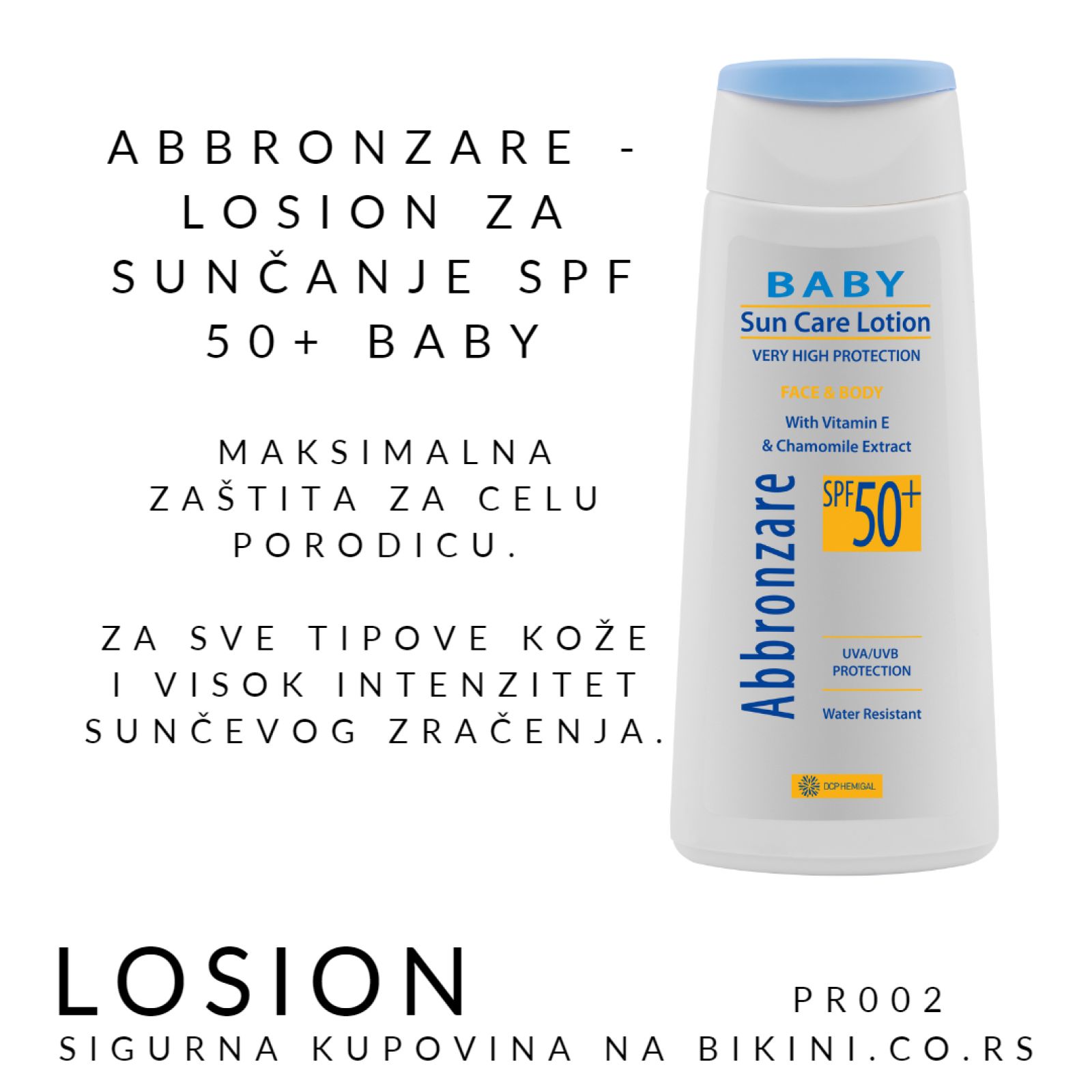 Abbronzare - losion za sunčanje SPF 50+ Baby PR002 - Slika 2